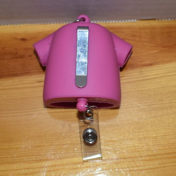 Pre-Owned Pink medical Scrub Field Hand Sanitizer Case Pocket Holder W/ Clip - Picture 6 of 10